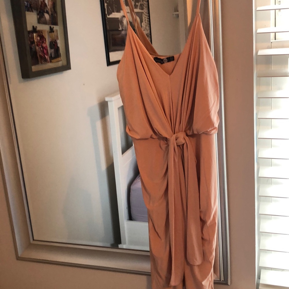 Pink/salmon color mini dress